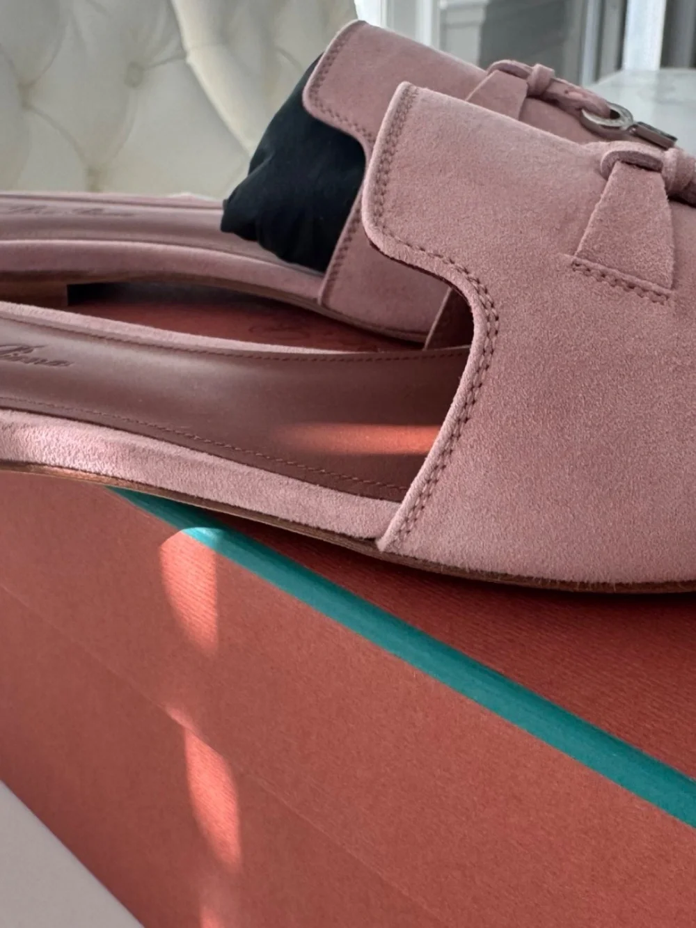 Loro Piana Summer Charms Slipper Suade